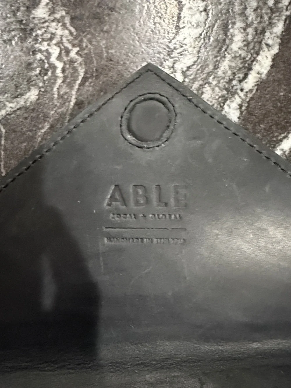 ABLE Black Leather Envelope Clutch